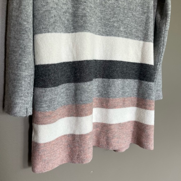 Stitches & Stripes Elaine Open Cardigan Size Large Grey Cream Pink Long Sweater‎ - Picture 16 of 16